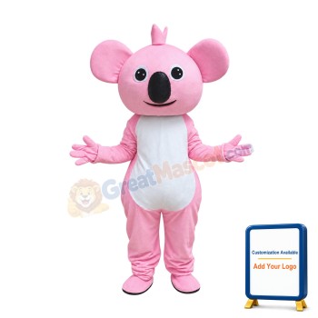 Pink Koala Cartoon Mascot Costume