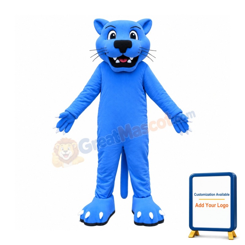 Blue Panther Mascot Costume Leopard
