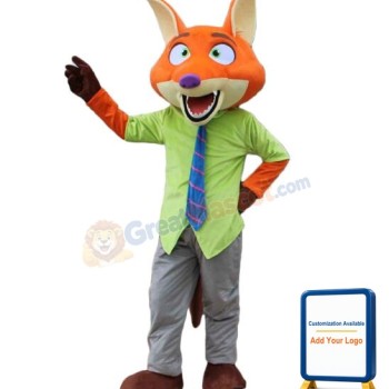 Nick Fox Mascot Costume Zoo Role Playing Free Shipping