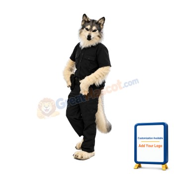 High Quality Police Wolf Mascot Costume