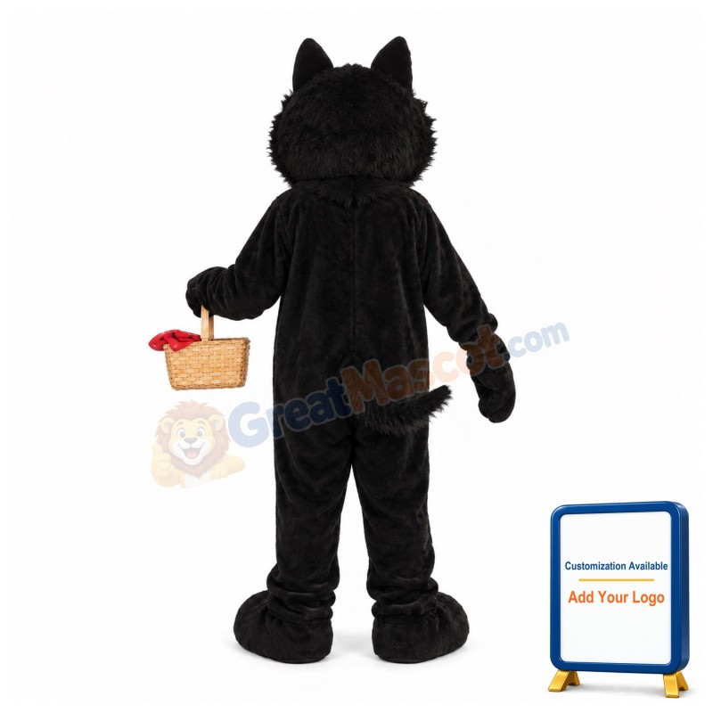 Black Wolf Mascot Costume