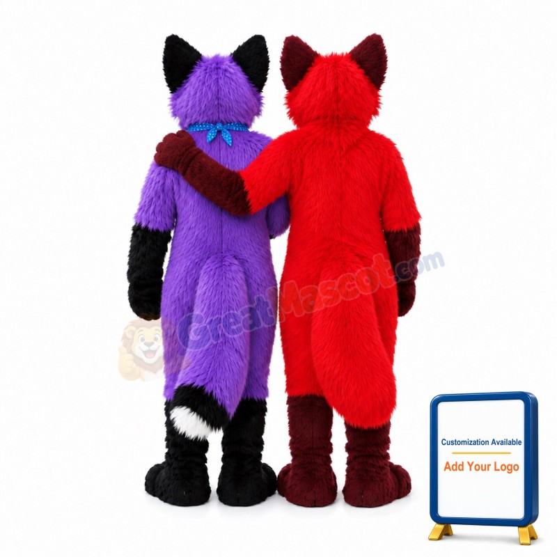 Single Friendly Wolf Mascot Costume