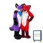 Single Friendly Wolf Mascot Costume