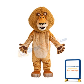 Alex Lion Plush Adult Mascot Costume