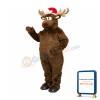 Cute Brown Mascot Costume Deer with Santa Hat