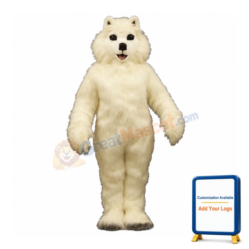 White Dog Mascot Costume