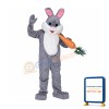 Grey Plush Bunny Mascot Costume