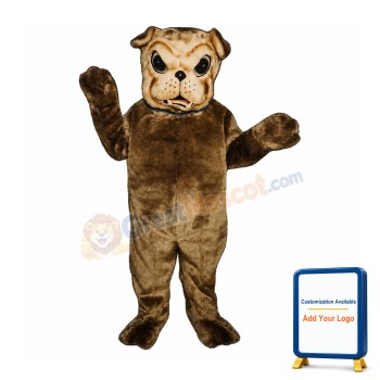 Brown Bulldog Mascot Costume