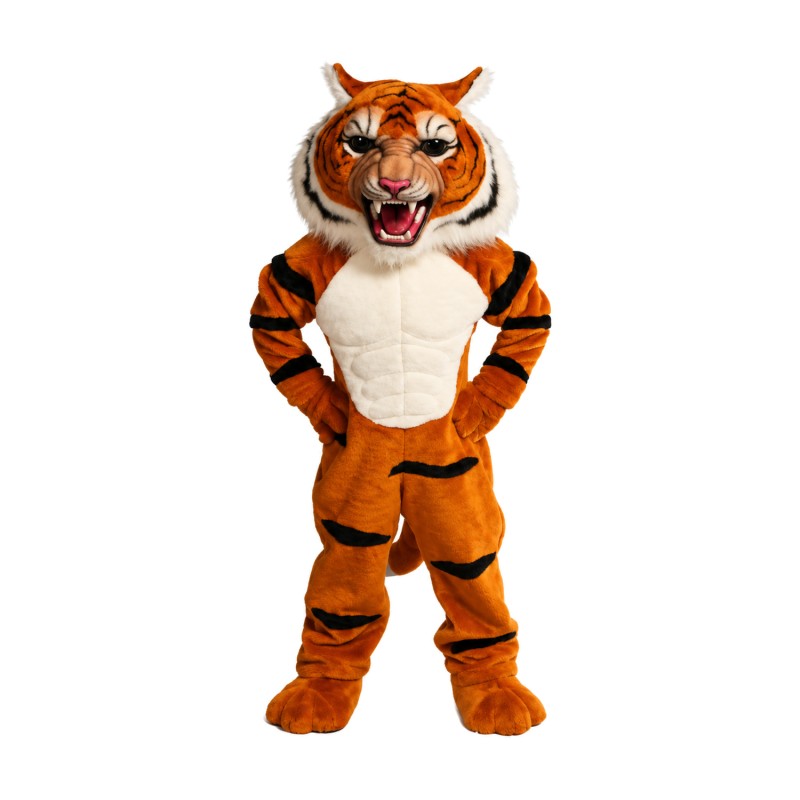 Super Muscle Tiger Mascot Costume