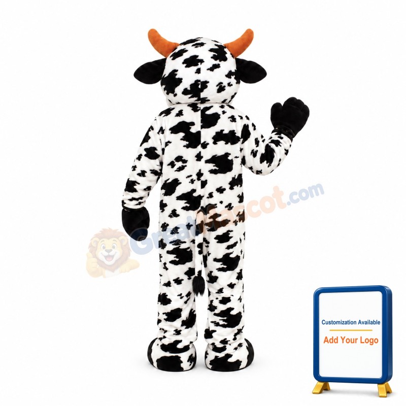 Funny Deluxe Plush Cow Mascot Costume