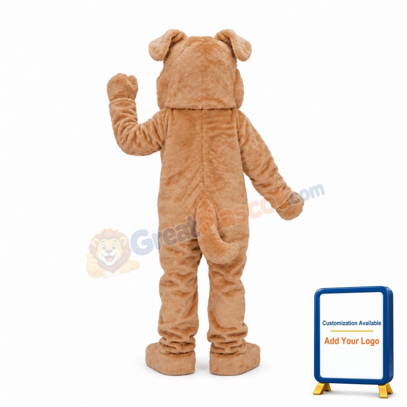 Adult Super Deluxe Tan Mascot Bulldog Costume