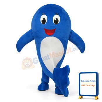 2nd Version of Blue Dolphin Mascot Adult Costume Free Shipping