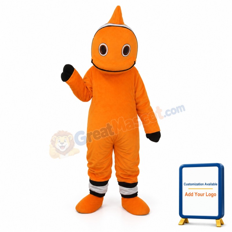 Orange Little Clownfish Mascot Adult Costume