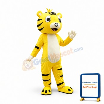 Yellow Cartton Tiger Mascot Costume Free Shipping