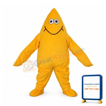 Yellow Starfish Short Plush Adult Mascot Costume Free Shipping