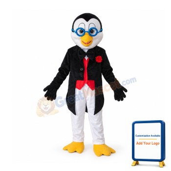 Old Glasses Penguin Mascot Adult Costume