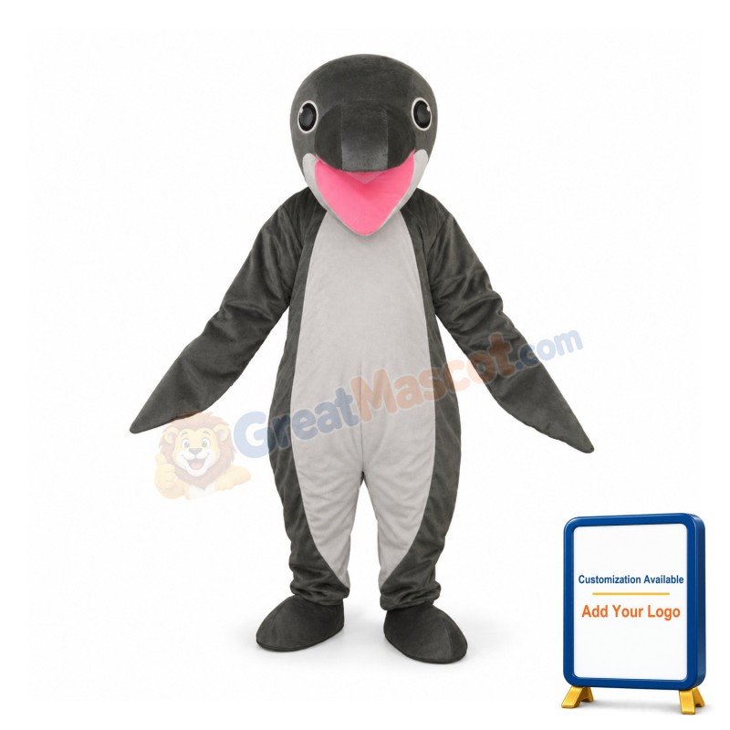 Grey Penguin Mascot Adult Costume