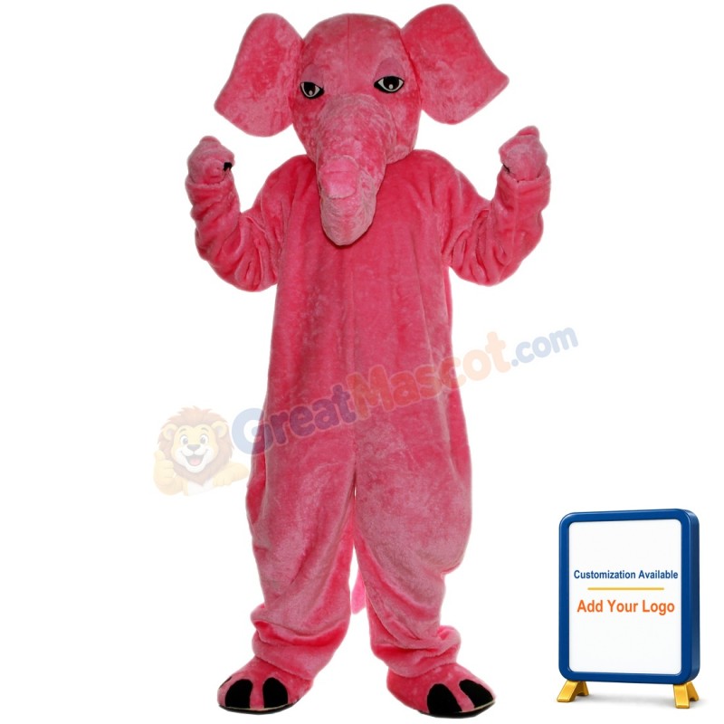 Pink Elephant Mascot Costume