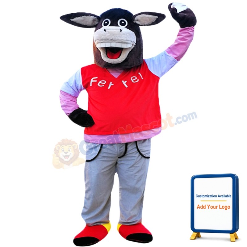 Cute Black Donkey Mascot Costume Adult Costume