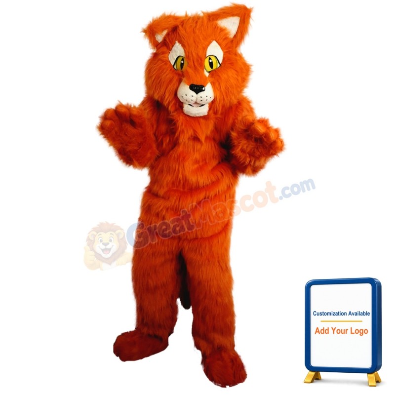Orange Panther Mascot Costume
