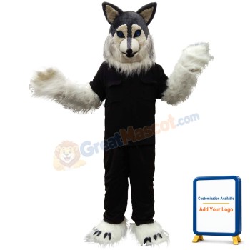 Plush Wolf Husky Mascot Costume