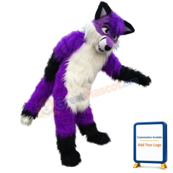 Plush Purple Wolf Husky Mascot Costume