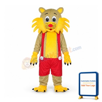 Yellow Face Cat Adult Mascot Costume