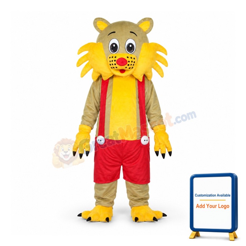 Yellow Face Cat Adult Mascot Costume