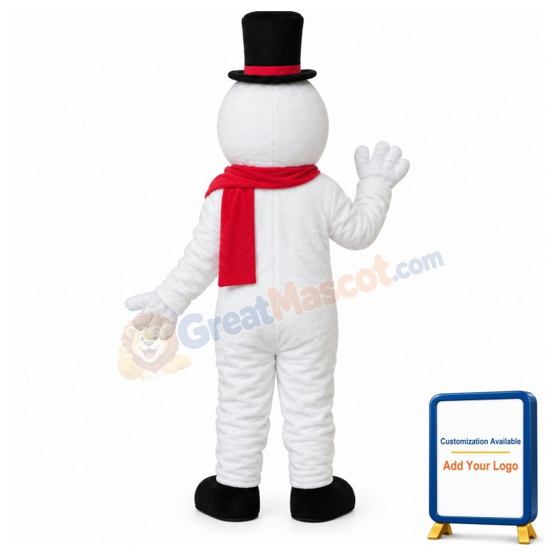 Snowman with Black Hat Mascot Adult Costume
