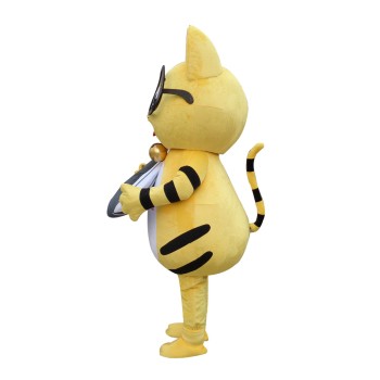 Yellow Cat Mascot Adult Costume Free Shipping