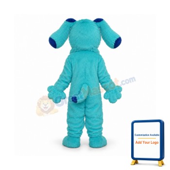 2nd Version Long Hair Blue Dog Mascot Adult Costume