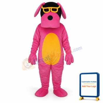 Glasses Dog Mascot Adult Costume