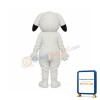 Black Ears White Dog Mascot Adult Costume