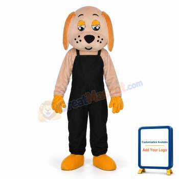 Black Orange Lucky Dog Mascot Adult Costume
