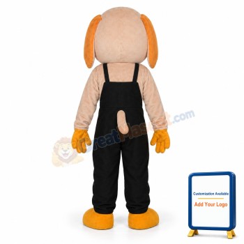 Black Orange Lucky Dog Mascot Adult Costume