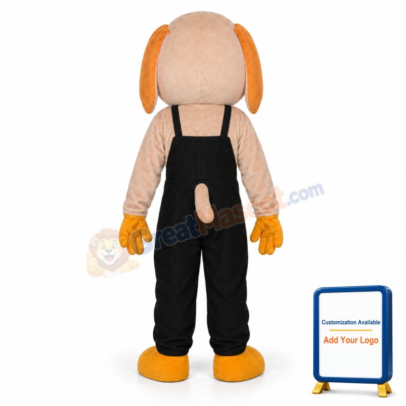 Black Orange Lucky Dog Mascot Adult Costume