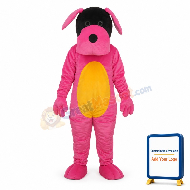 Pink Dog Mascot Adult Costume