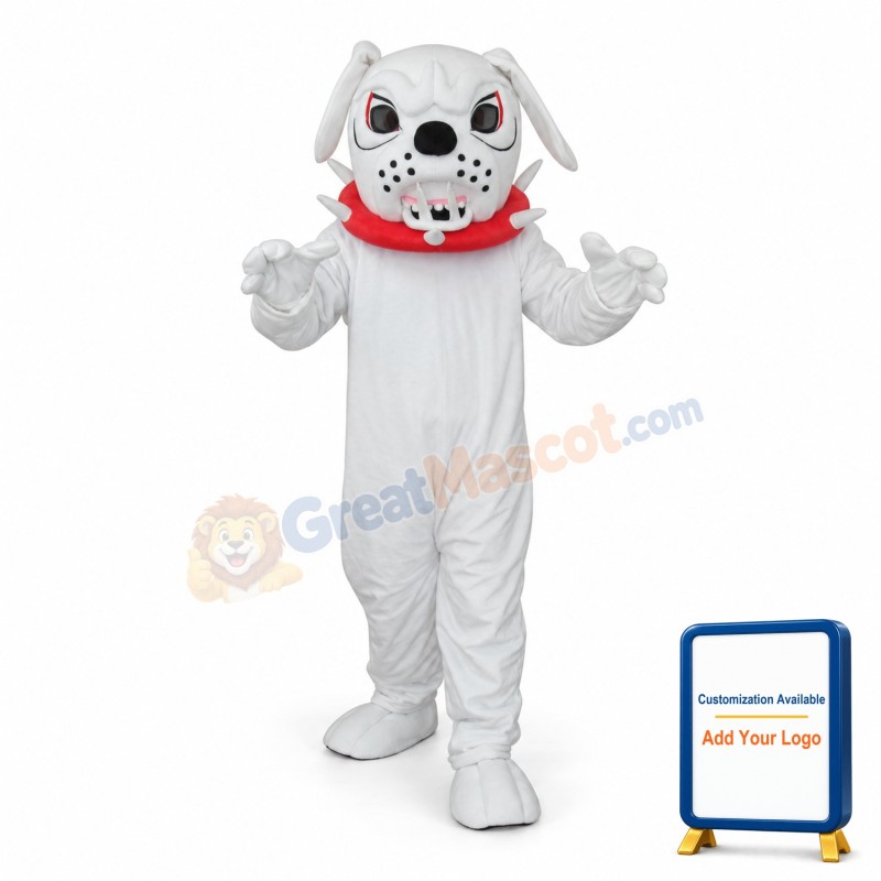 White Angry Dog Adult Mascot Costume