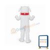 White Angry Dog Adult Mascot Costume