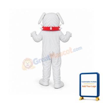 White Angry Dog Adult Mascot Costume