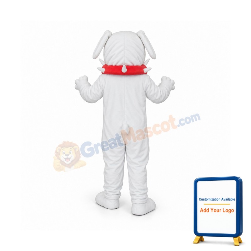 White Angry Dog Adult Mascot Costume