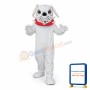 White Angry Dog Adult Mascot Costume