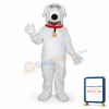 White Dog with Necklet Mascot Adult Costume Free Shipping