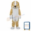 Khaki and White Dog Mascot Adult Costume