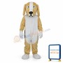 Khaki and White Dog Mascot Adult Costume