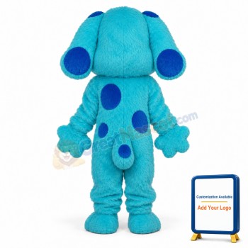 Long Hair Blue Dog Mascot Adult Costume