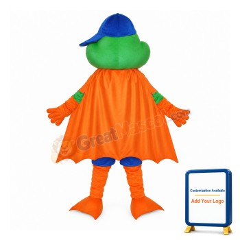 Happy Frog with Blue Hat Adult Mascot Costume