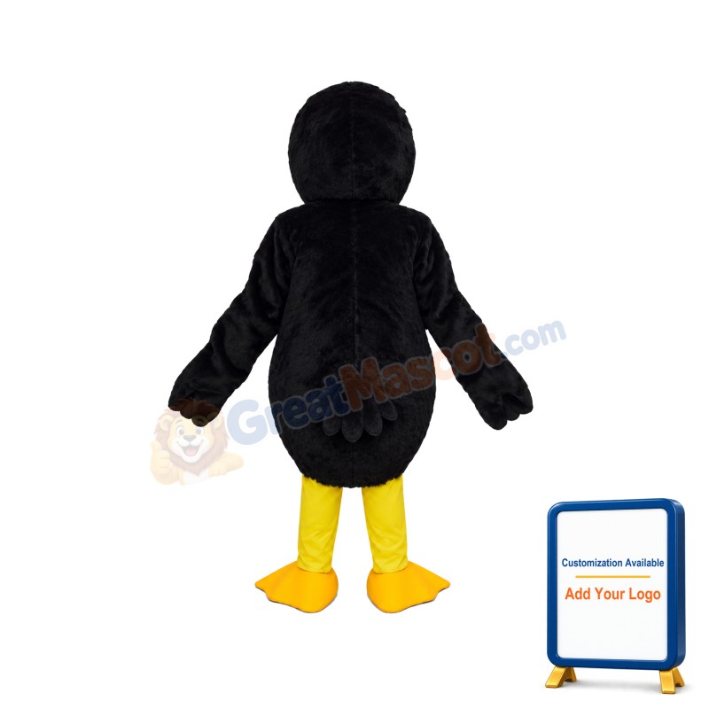 Long Wool Black Duck Mascot Adult Costume