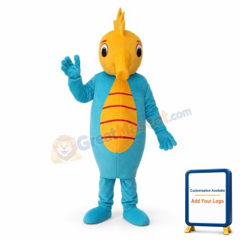 Seahorse costume blue seahorse mascot for adult costume full-fle