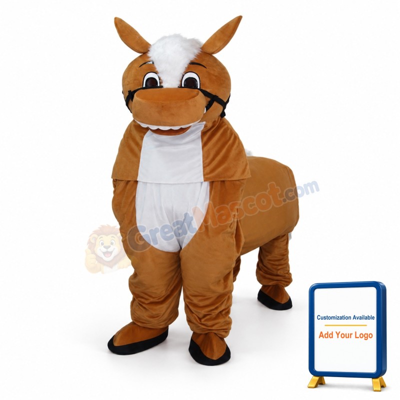 Small Brown Horse Mascot Adult Costume